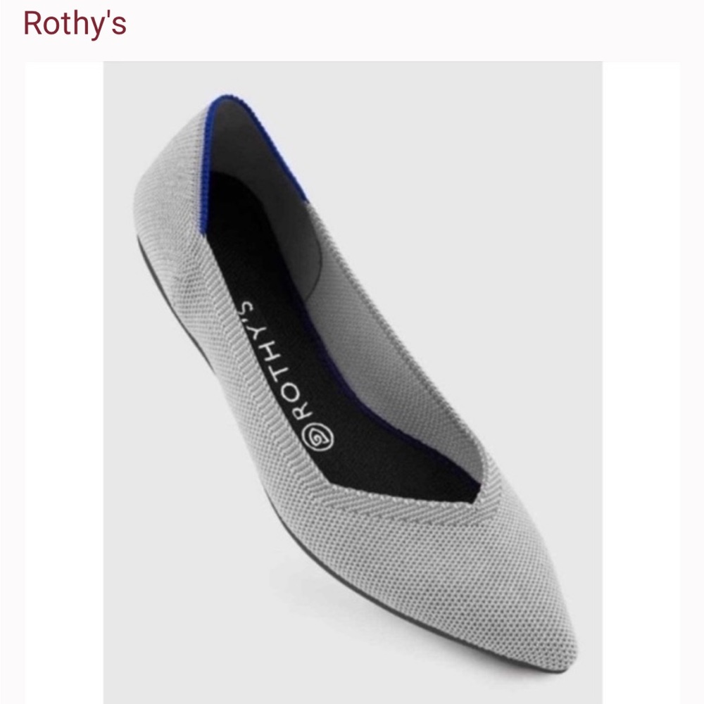 Rothy’s The Point in Flax Birdseye, size 7.5